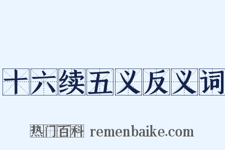 十六续五义反义词是什么意思的图片
